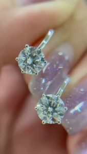 TDG 10K White Gold Lab-Grown Round Diamond Classic Hoop Earrings