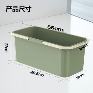 Long Rectangle Plastic Wet Mop Bucket Single Bucket Floor Cleaning Tool Durable Squeeze Water Bucket for Home Cleaning