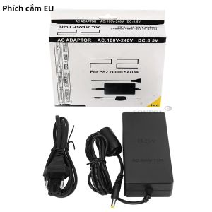 Bộ Chuyển Đổi Nguồn AC Cho Máy Chơi Game PS2 Slim 70000 Series - Nguồn Điện 8.5V DC Với Phích Cắm US/EU - Bộ Sạc PlayStation 2