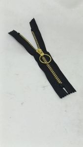 Resleting Zipper Ritsleting Busana 15 cm Vislon Variasi Hitam Gold Emas Model Set Close End Kode BGXA Harga Per Biji