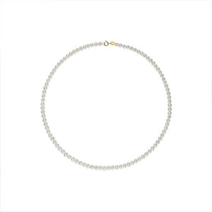 18K Gold Freshwater Nearly Round Mini Pearl Necklace