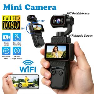 Handheld HD Action Camera 180° Automatic Rotation 1.97 Screen Video Recorder Outdoor Sports Pocket Vlog Camcorder