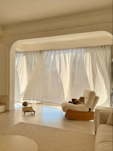 JINCHAN | New Light-Permeable But Not Transparent Customized High-Grade Linen Curtains with Black Edges