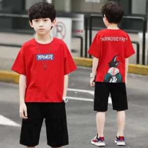 Kaos Anak Laki Laki Tanggung Umur 7-16 Tahun Kaos Anak Cowok Distro Warna Merah Motif Anime Keren