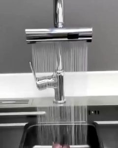 DuduMart 4 Modes Mechanical Faucet Kitchen 3 In 1 Flexible Faucet Waterfall Replaceable Water Tap with Spraye