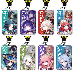 Original God Card Cover for Free Soldiers Meal Card Protective Cover Nasida School Card Bus Pass Student Zhongli Walnut Certificate Wendi Work Permit Grass God Work Card Wanye School Card Keychain with Lanyard Nelu