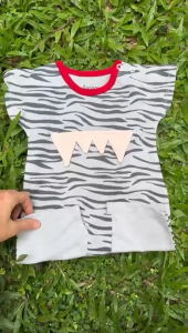 Lagom Kids ROAR Cap Sleeves Straight Cut Baby Romper