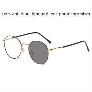 1pc New Metal Eyeglass Frames for MenS And WomenS with Photochromic Lenses Can Block Blue Light