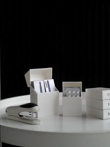 Japanese Flip Classification Storage Box Cotton Swabs Storage Travel Finishing Box with Creative Window White Delicate Drawer Display Gift Box Small Articles Sorting Storage Organizer Boxes