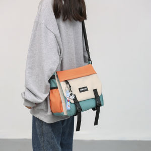 Maudaiwei 2024 New Fashion Nylon Crossbody Bag Leisure Class Womens Messenger Bag Shoulder Bag Soft Square Shape Pure Color