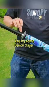 Payung UV Model Pedang Samurai Demon Slayer | Payung Tanjiro Kamado | Payung Anime Demon Slayer | Payung Kimetsu no Yaiba | Aksesoris Cosplay | Perlengkapan Cosplay | Pedang Cosplay | Demon Slayer Anime Katana Umbrella