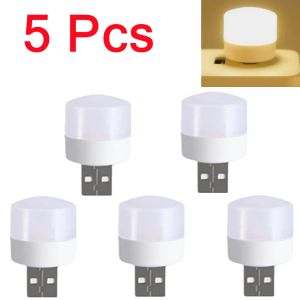 5Pcs Mini USB Plug Lamp 5V Super Bright LED Eye Protection Book Light Computer Mobile Power Charging USB Bulb Small Night Light