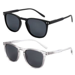 ZENOTTIC Two Piece Set Polarized Sunglasses for Women Men Shades Round Square Frame UV Protection 2 Pack Sunscreen Sun Glasses