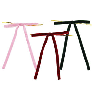 โบว์ริบบิ้นกำมะหยี่ด้านเดียวขนาด13*17ซม. สำหรับตกแต่งเทศกาลแต่งงานงานปาร์ตี้เสื้อผ้ากิ๊ฟติดผมผูกเข็มกลัดติดหมวกอุปกรณ์ทำด้วยมือ (12ชิ้น/แพ็ค)