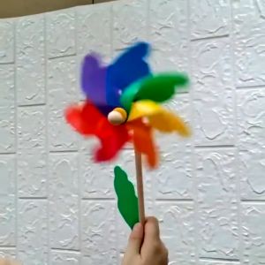 ForeverBest กังหันลม 7 สี พลาสติกเส้นผ่านศูนย์กลาง 30 เซนติเมตร สำหรับประดับสวน DIY ของเล่นกลางแจ้ง