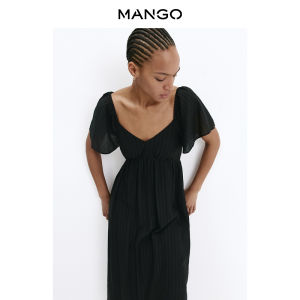 Mango | Autumn Winter V-Neck High-Waist Lyocell Dress