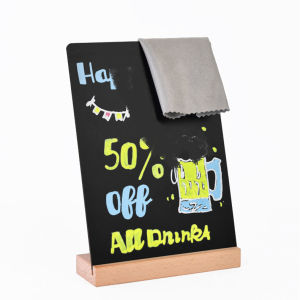 Blackboard display board price plate DIY handwritten small blackboard restaurant menu signboard blackboard food price list Black Board With Wooden Stand  MENU MESSAGE BLACKBOARD