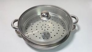 AKAPE - Stainless steel soup pot steamer thickened home gas stove universal kitchen multi-function pot (28cm)