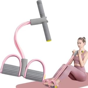 Elastic Pull Rope 4 Tube Yoga Pedal Puller Resistance Bands Fitness Equipment for Abdomen Waist Arm Muscle Training Exercise