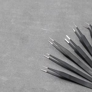 6Pcs ESD Antistatic Tweezers Curved Straight Tips Anti-corrosion for Electronics Repair Nail Art Jewelry Bird Nest DIY Tools