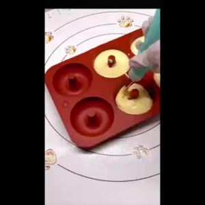 Khuôn Làm Bánh Donut Bằng Silicon Thân Thiện Với Môi Trường Chịu Nhiệt Cao Dùng Làm Bánh Sô Cô La Pudding Macaron Dụng Cụ Làm Bánh Hình Tròn