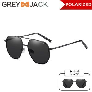 Grey Jack Kacamata Hitam Sunglasses Polarized Anti Silau Style Kotak Klasik Metal Terbaru Fashion Pria dan Wanita 711