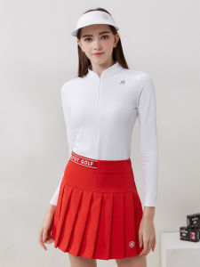 Spring and Autumn Golf Tennis Long Sleeve Skirt Suit Womens Top T-shirt Slim Sports Golf Womens Clothing Women