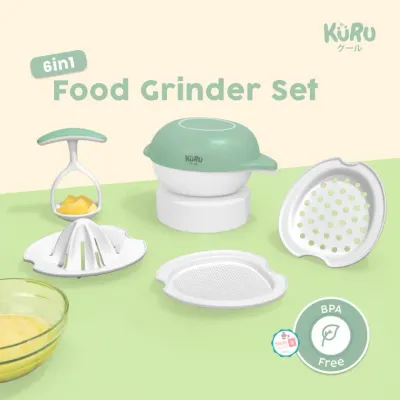KURU 6in1 Food Grinder Set | Alat MPASI Bayi Serbaguna BPA Free | Penghalus Parutan Saringan Smasher MPASI Bayi