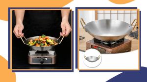 ONE-C1212 Wajan Penggorengan Stainless Steel Kuat Gagang Gold Anti Lengket / Wajan Premium Quality