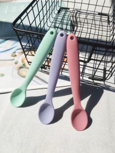 Baby Spoon Childrens Complementary Food Silicone Soft Spoon Baby Spoon High Temperature Resistant Food Grade Spoon Water Feeding Small Spoon