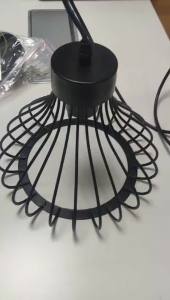JOYINLED Black Vintage Chandelier Design Simple Cage Iron Creative Pendant Lamp 23cm for Kitchen Bedroom Living Room Hallway Bar