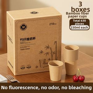 COOKER KING | Bamboo Fiber Food Grade Thick Disposable Paper Cups