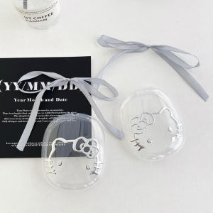 Cute Cartoon KT Cat Design Transparent Full Cover TPU Soft Shell Headset Case for Apple Airpods Max Protective Cover Shell