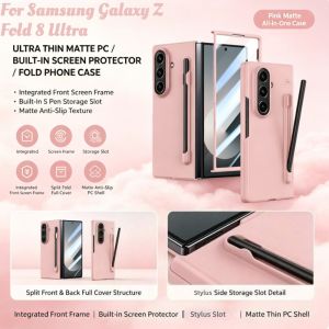 Multi-color Candy Skin Feel Anti-Fingerprint Case For Samsung Z Fold 8 Ultra 6 7 5 With Stylus Slot Raised Lens Protector Cover
