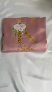 [SG] Personalised Customised Alphabet Floral Bridesmaid Robes Bridal Robe Wedding Robe Bride Gift Bridesmaid Gift