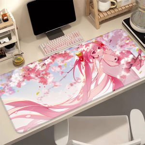 Bandai | H-Hatsune M-Miku Pink Sakura Kawaii Large Extended Gaming Mouse Pad Desk Mat Keyboard Rug for PC Laptop Gamer Anime Desktop Mat