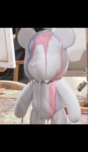 Radius K DIY Painting Bear Fluid Painting DIY Handmade Fluid Bear Stall Supply Fluid Bear Net fluid bear color DIY handmade material bear keychain set educational toys alkansya