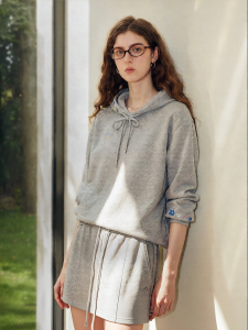 Toyouth | Soft Cotton Drop Shoulder Drawstring Hoodie