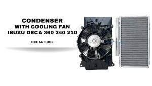 แผงแอร์ พร้อมชูดพัดลม รถบรรทุก 10 ล้อ ISUZU DECA FTR 240 360 แรงม้า CD0075 โครงพัดลม 24V