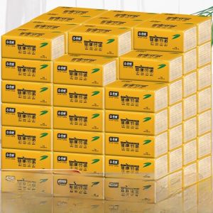 60 Packs Per Year/8 Packs] Original Bamboo Pulp Color Big Pack Napkin Paper Extraction For Home Tissue Pulling Full Box of Toilet Paper