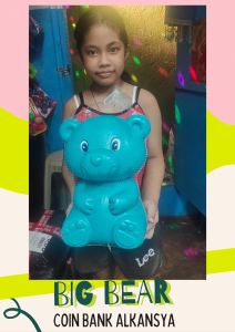 Colorful Jumbo Coin Bank AlKansya - Adorable Bear Design - Random Colors"