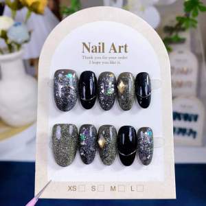 Handmade Sparkling Nail Tips Wearable Light Therapy Nail Art Detachable High-End Whitening Unique Design False Nails from China