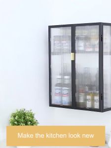 Rak Kamar Mandi Stainless Steel Lemari Dinding Multifungsi Rak Bumbu Dapur Rak Lemari Dapur Rak Dapur Lemari Dapur Dengan Pintu