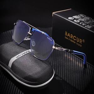 BARCUR Nam Nhẹ Nhàng Thoải Mái Phong Cách Kỳ Nghỉ Kính Mát Phân Cực UV400 Bảo Vệ Tac Lens Hình Chữ Nhật Chống Nắng Kính Mắt