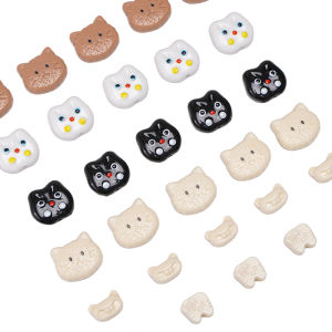 5/10pcs Acrylic Loose Beads Cute Teeth Cat Shape Beads Charms for Necklace Bracelet Keychain Ring DIY Jewelry Making Accessories