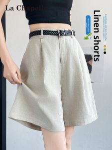 La Chapelle | Summer Light Thin Linen Shorts Women High Waist A-Line Broad Leg 5-Points