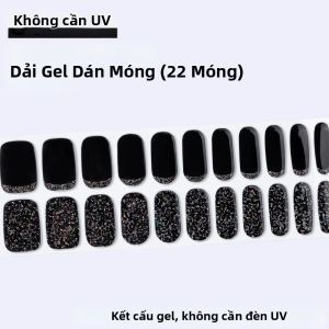 22 Miếng Dán Gel Móng Tay Không Chứa UV Dán Chắc Chắn Bền Lâu Dành Cho Móng Tay Mùa Xuân Không Cần Hơ Đèn Trang Trí Móng Tay Bằng Nhựa