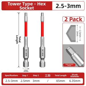 DAIENGONGJU | Magnetic Anti-slip High Hardness Hex Bits for Electric Screwdrivers