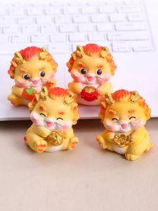 Creative Zodiac Dragon Figurine Doll Desktop Birthday Gift for Girlfriend Boyfriend Jolly Toy Resin Craft Home Decor