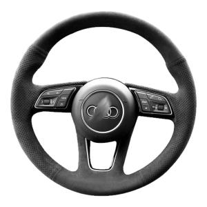 FANXI | Alcantara Hand-Stitched Leather-Like Steering Wheel Cover for BMW Mercedes Audi Volkswagen Honda All Seasons